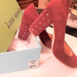 Kate Spade NY $328 Carrie Chestnut Red Block Heels